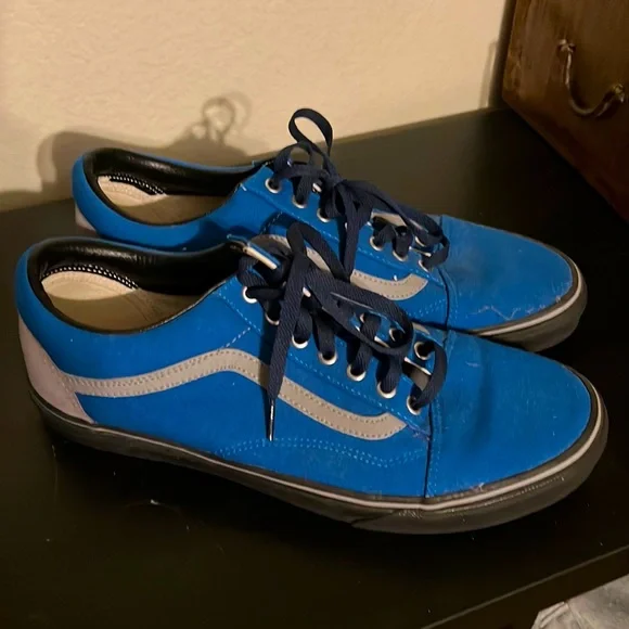 Vans Blue and White Men's Sneakers - Picture 1 of 3